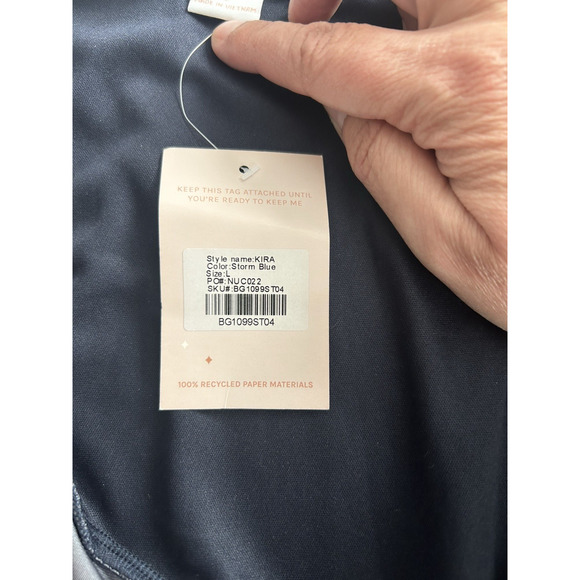 Birdy Grey Velvet One Shoulder Bridesmaid Dress Womens Size Large Storm Blue NWT - Picture 4 of 7